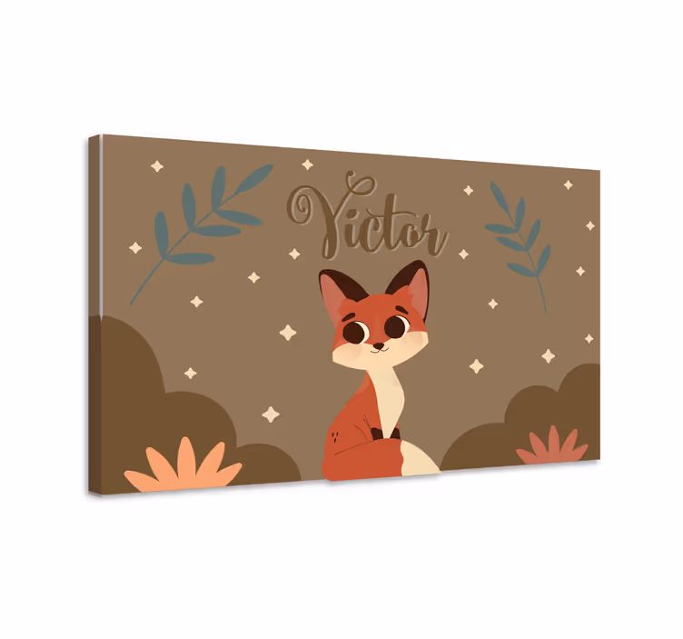 Dipinto dinosauri illustrazione volpe carina - TenStickers