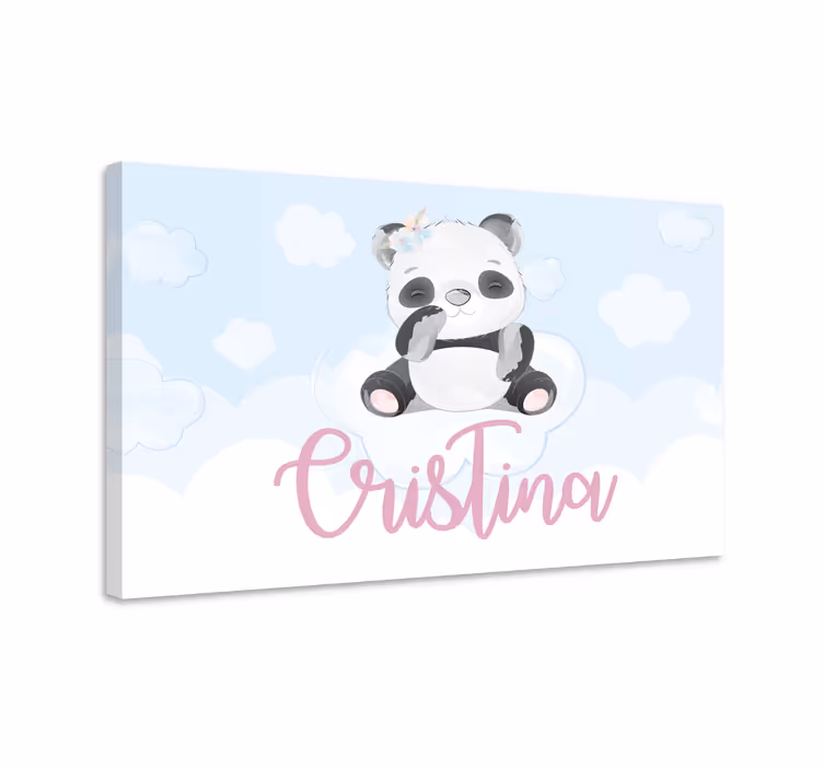 Quadro con animali e insetti personaggio panda carino - TenStickers