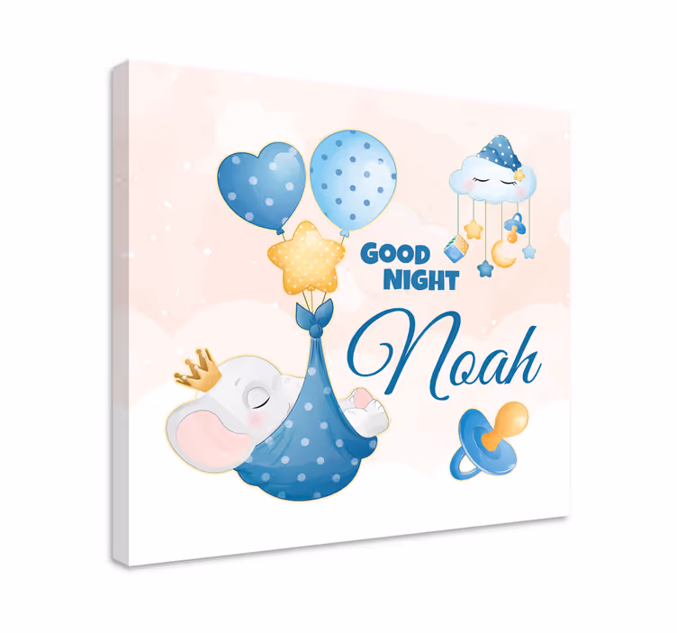 Quadri cameretta neonato buonanotte elefante - TenStickers