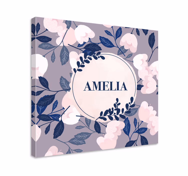 Dipinto fiori e piante con nome personalizzato - TenStickers