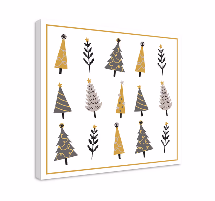 Dipinto fiori e piante alberi di natale ornamentali - TenStickers