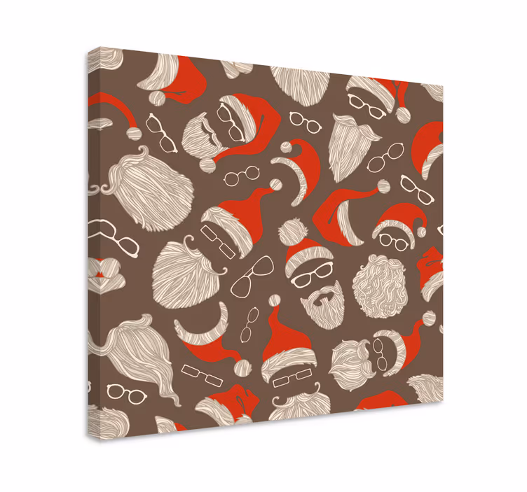 Quadro con animali e insetti volti festivi di babbo natale - TenStickers