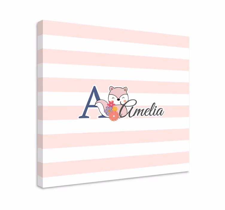 Quadri cameretta neonato personalizzazione volpe carina - TenStickers