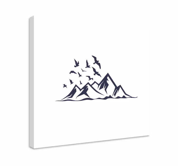 Quadro paesaggio silhouette di catena montuosa - TenStickers