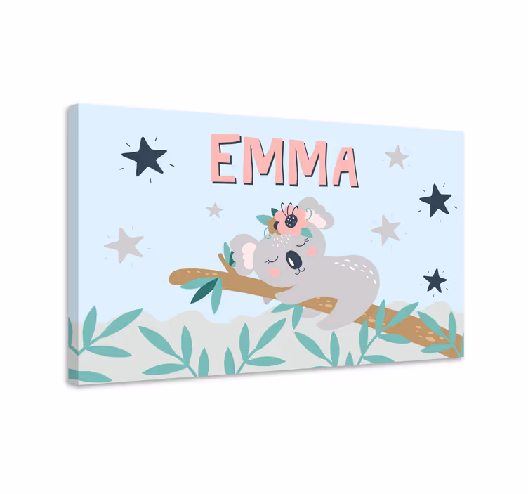 Quadro con koala e nome personalizzabile - TenStickers