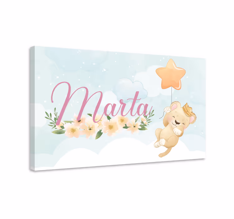 Quadri cameretta neonato palloncino leone carino - TenStickers