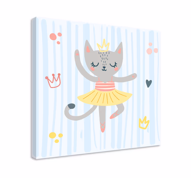 Quadro gatto principessa gatta danzerina - TenStickers
