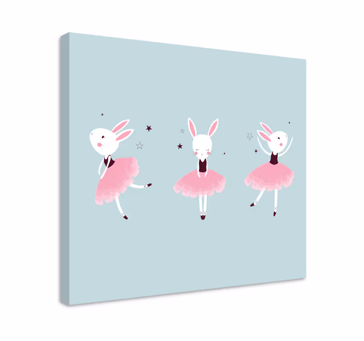 Dipinto persona conigli ballerini - TenStickers