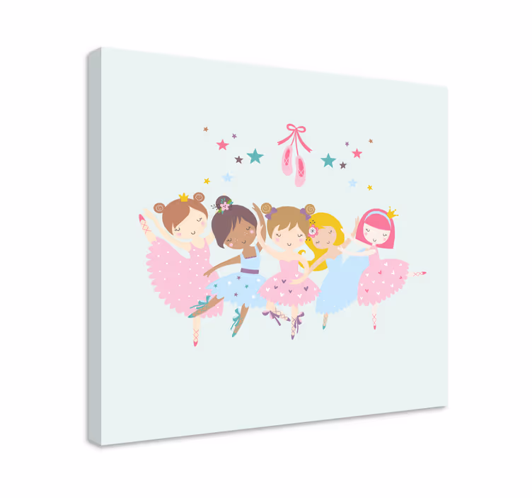 Quadro con ballerine stile cartoon - TenStickers
