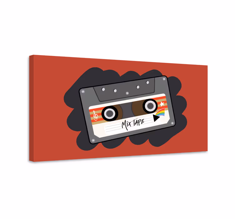 Quadro musicale design retro mixtape - TenStickers