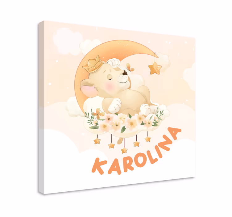 Quadri cameretta neonato orso assonnato che sogna - TenStickers
