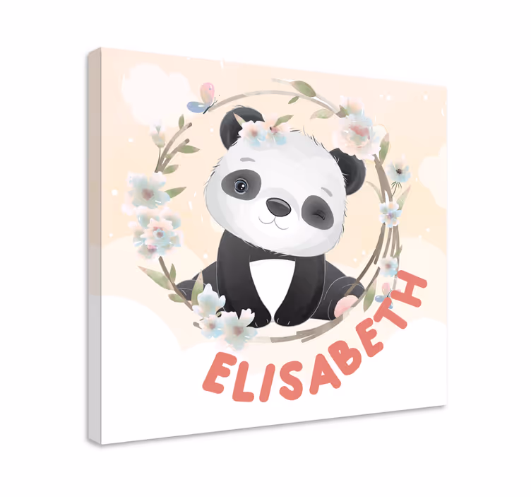 Quadro con animali e insetti design panda carino - TenStickers