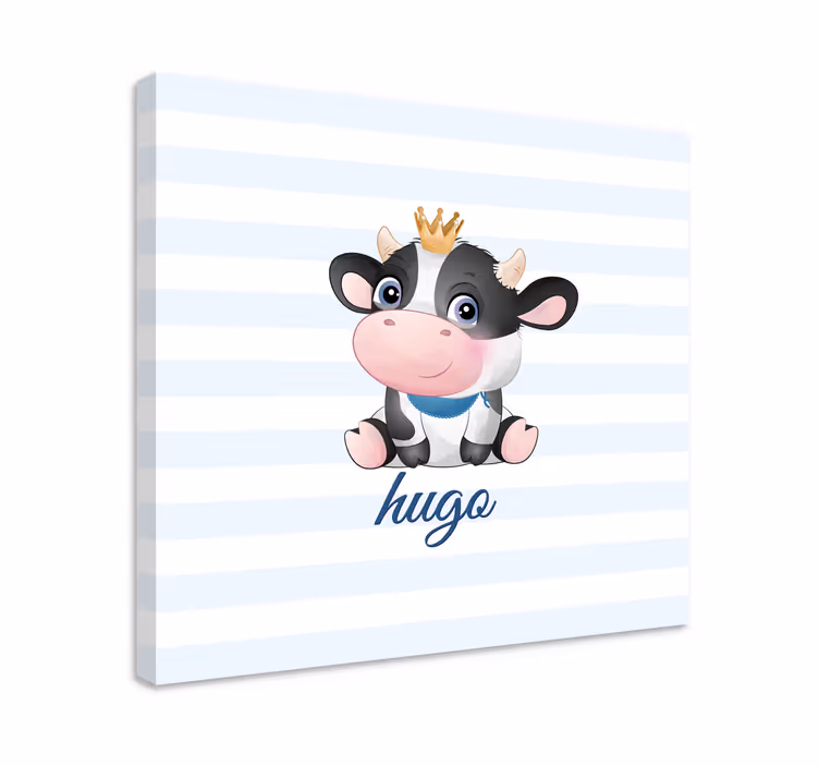 Quadro con animali e insetti mucca incoronata carina - TenStickers