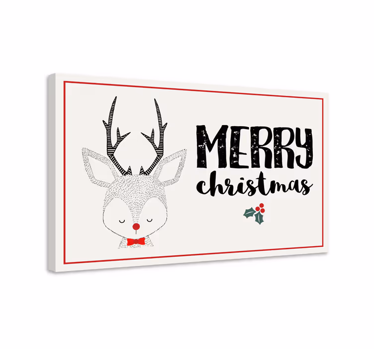 Quadro con cervo buon natale renna - TenStickers