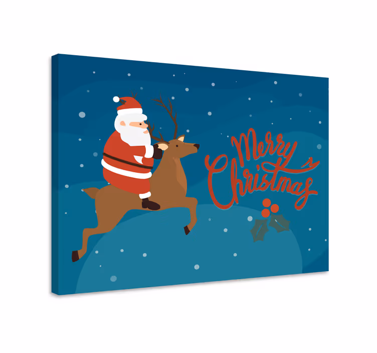 Quadri persona e personaggi babbo natale su renna - TenStickers
