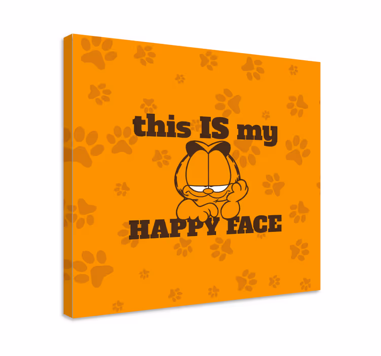 Quadro con animali e insetti espressione di gatto felice - TenStickers