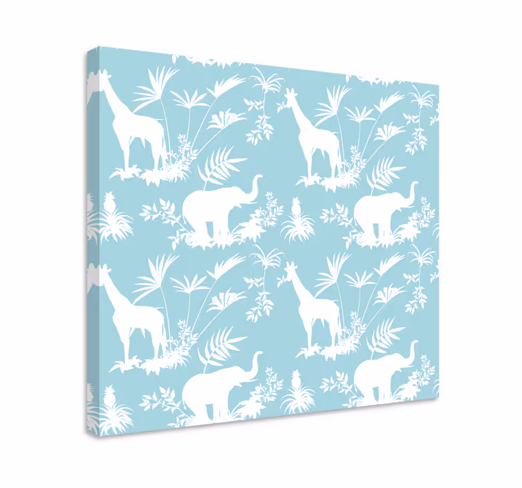 Quadro con elefanti elefante e giraffa - TenStickers