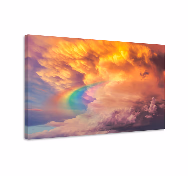 Quadro paesaggio arcobaleno di nuvole vivide - TenStickers