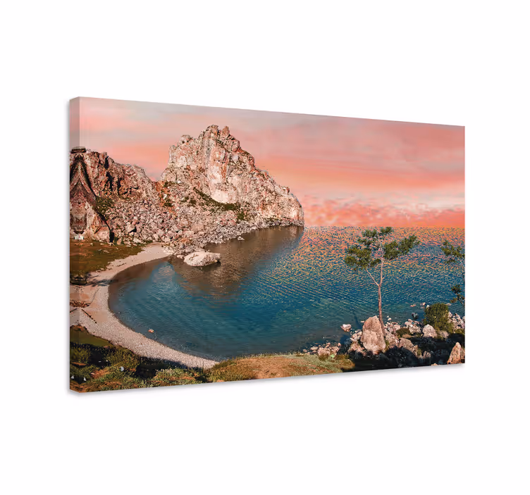 Quadro paesaggio struttura in pietra sul mare - TenStickers