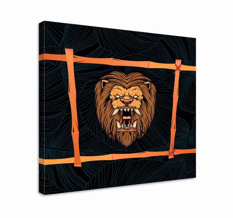 Quadro con animali e insetti testa di leone maestosa - TenStickers