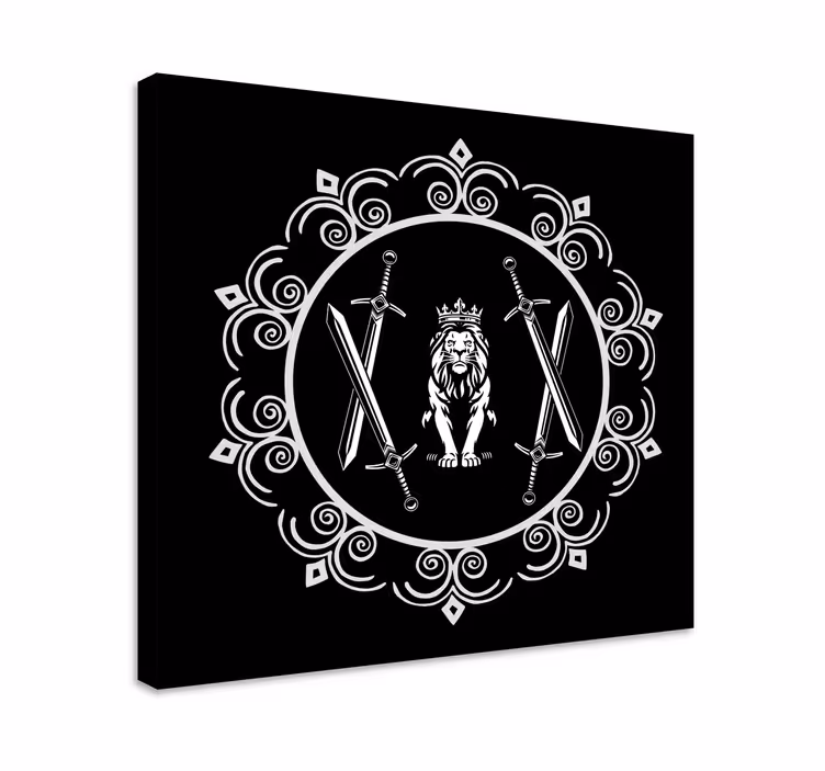 Quadro con alberi leone con spade - TenStickers