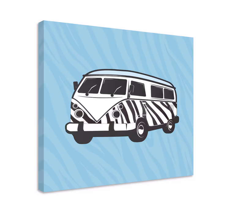 Dipinto con fiori e piante carovana vintage - TenStickers