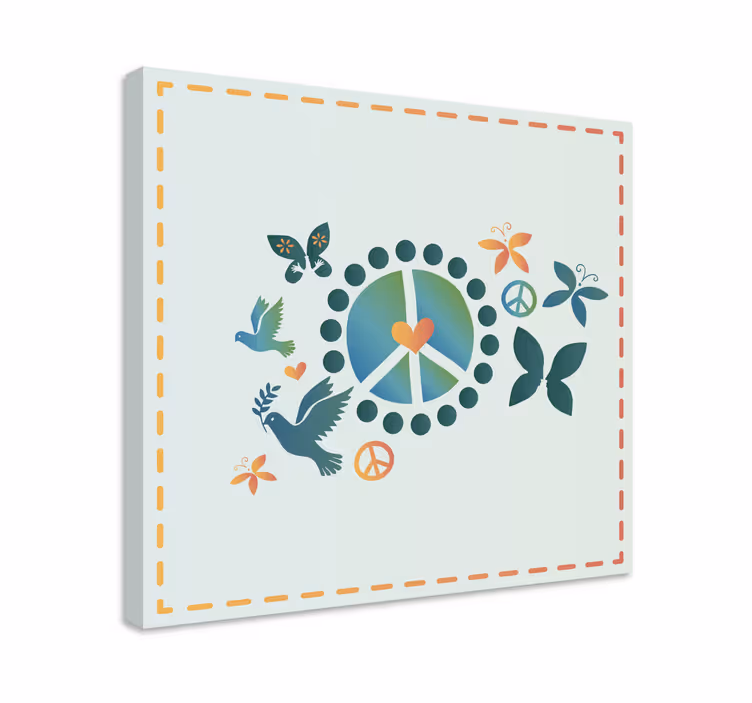 Quadro con frase motivo simbolo della pace - TenStickers