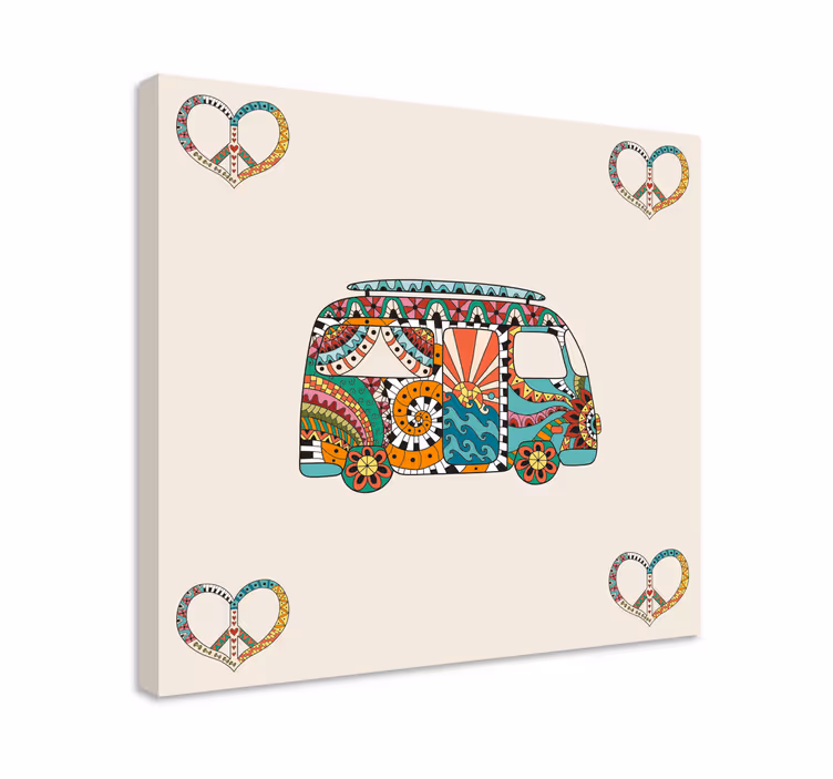 Quadro vintage motivo furgoni colorati - TenStickers