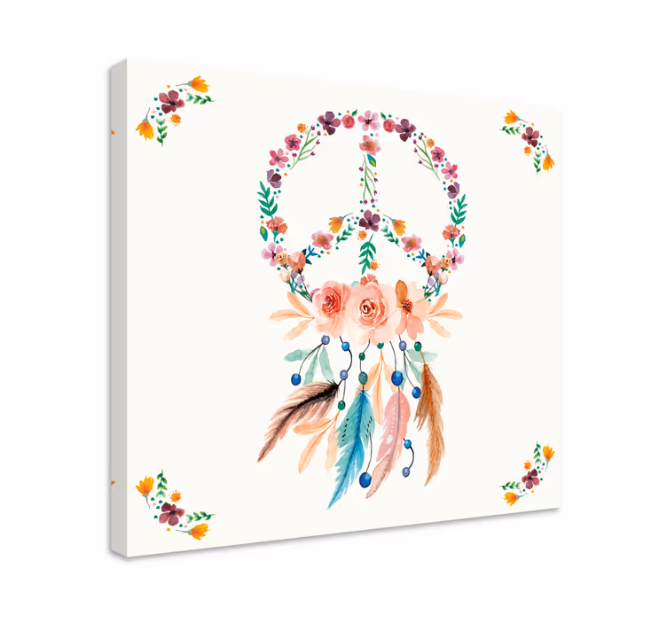 Dipinto fiori e piante simbolo di pace floreale - TenStickers