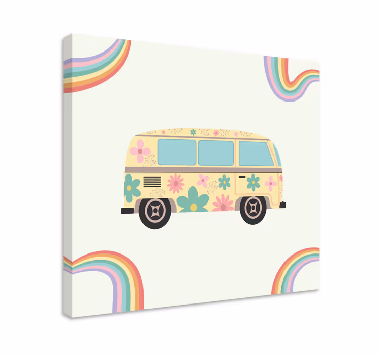 Quadri decorativi furgone retrò floreale - TenStickers