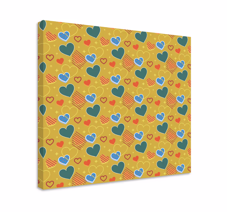 Dipinto con alfabeto e lettere motivo cuore colorato - TenStickers