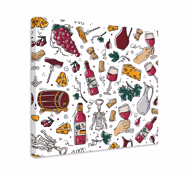 Quadri sportivi divertimento di degustazione vini - TenStickers