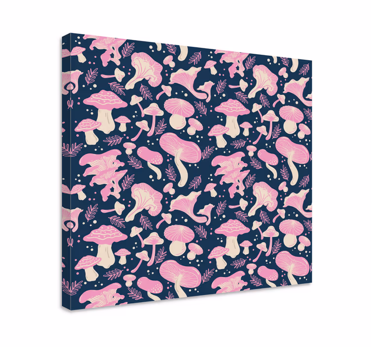 Dipinto fiori e piante illustrazione funghi - TenStickers