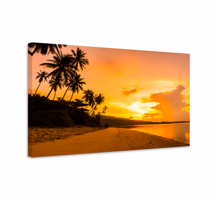 Quadro paesaggio crepuscolo tropicale - TenStickers