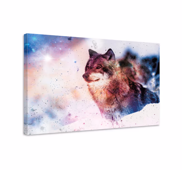 Dipinto cane ritratto di lupo maestoso - TenStickers
