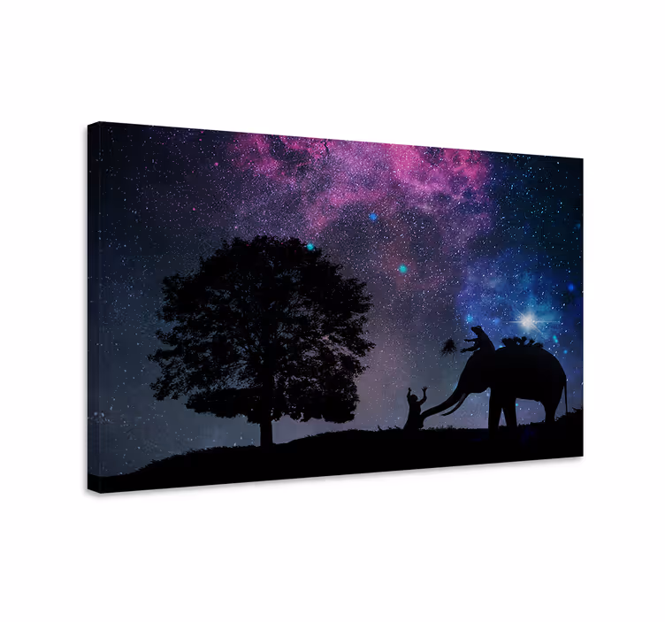 Quadro con elefanti interazione con bambini - TenStickers