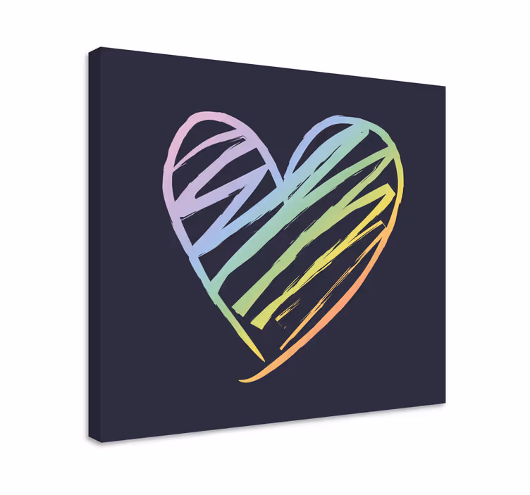 Quadro con frase schizzo di cuore - TenStickers