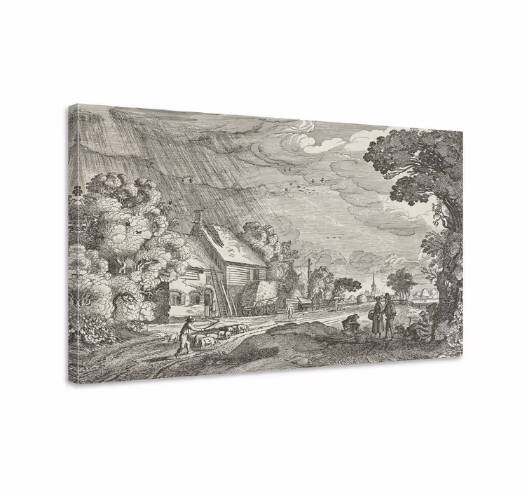 Quadro paesaggio serenità della scena rurale - TenStickers