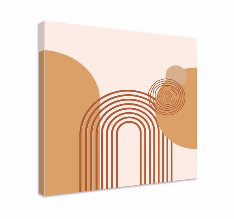Dipinto geometrico composizione di linee curvate - TenStickers