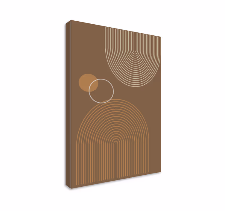 Dipinto geometrico motivi a linee curve - TenStickers