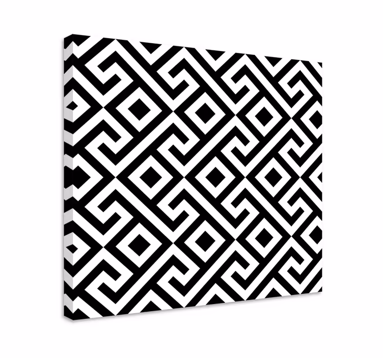 Dipinto geometrico motivo nero elegante - TenStickers