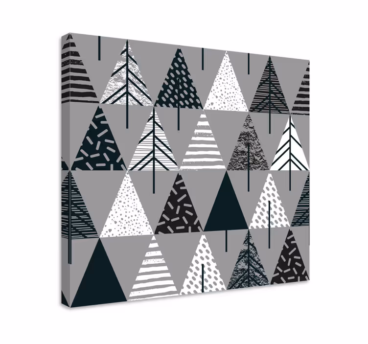 Quadro con alberi picchi di pini stilizzati - TenStickers