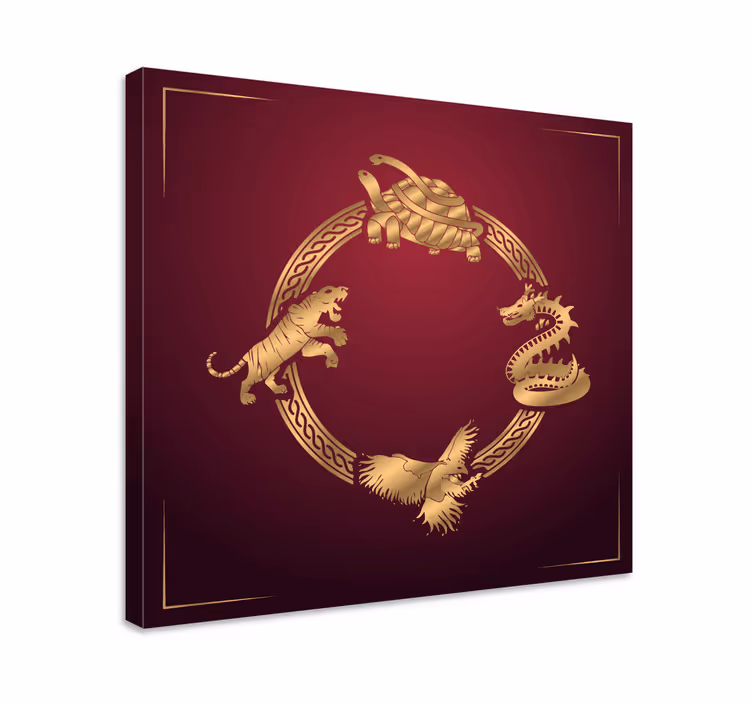 Quadro con animali e insetti cerchio di creature mitiche - TenStickers