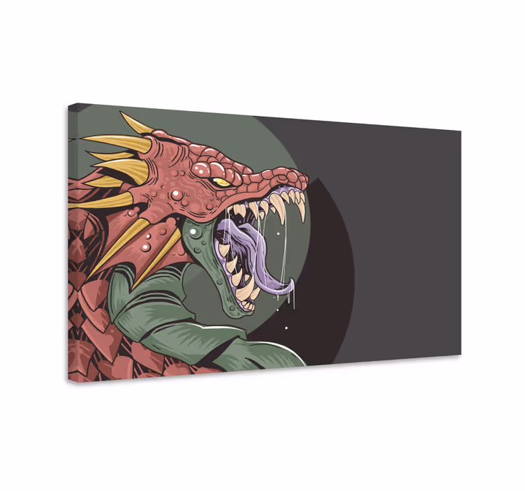 Dipinto dinosauri creatura drago ferocemente aggressiva - TenStickers