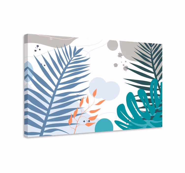 Dipinto fiori e piante motivi foglia moderni - TenStickers