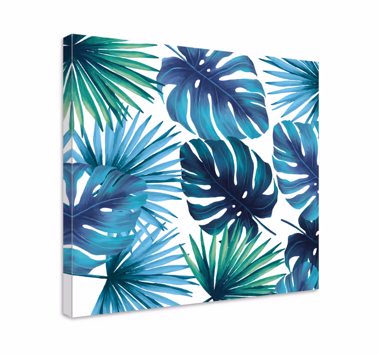 Dipinto fiori e piante motivo foglia tropicale - TenStickers