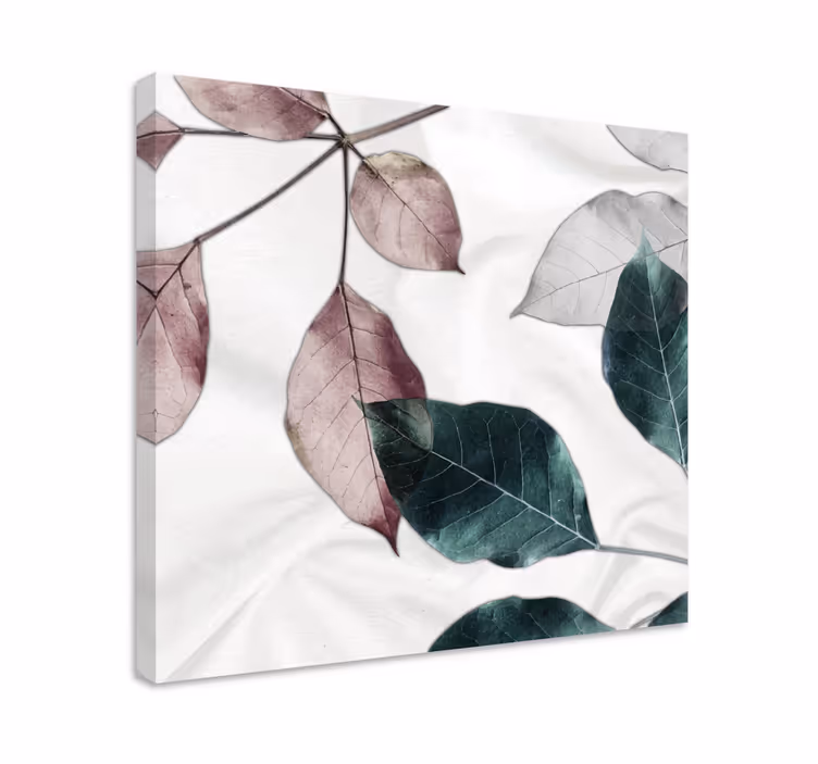 Dipinto fiori e piante composizione di foglie eleganti - TenStickers