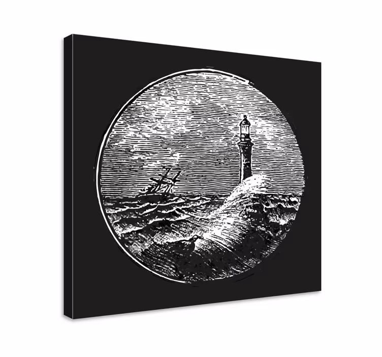 Quadro paesaggio faro tra le onde - TenStickers