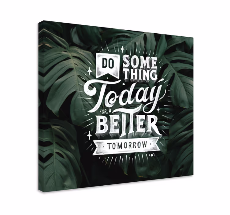 Quadro con frase messaggio motivazionale domani - TenStickers