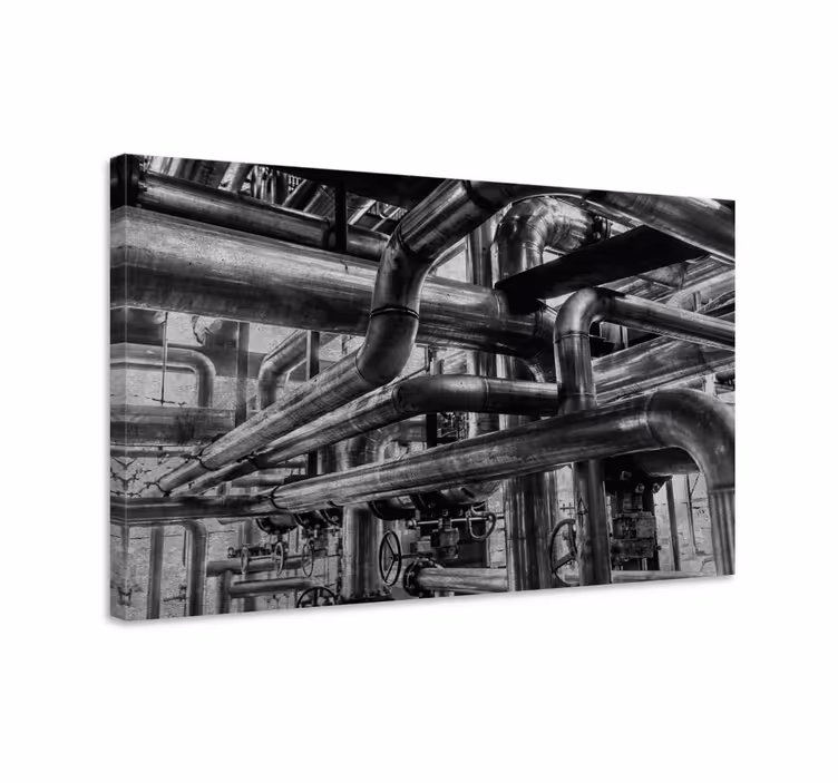 Quadro design ornamentale rete di tubi industriali - TenStickers